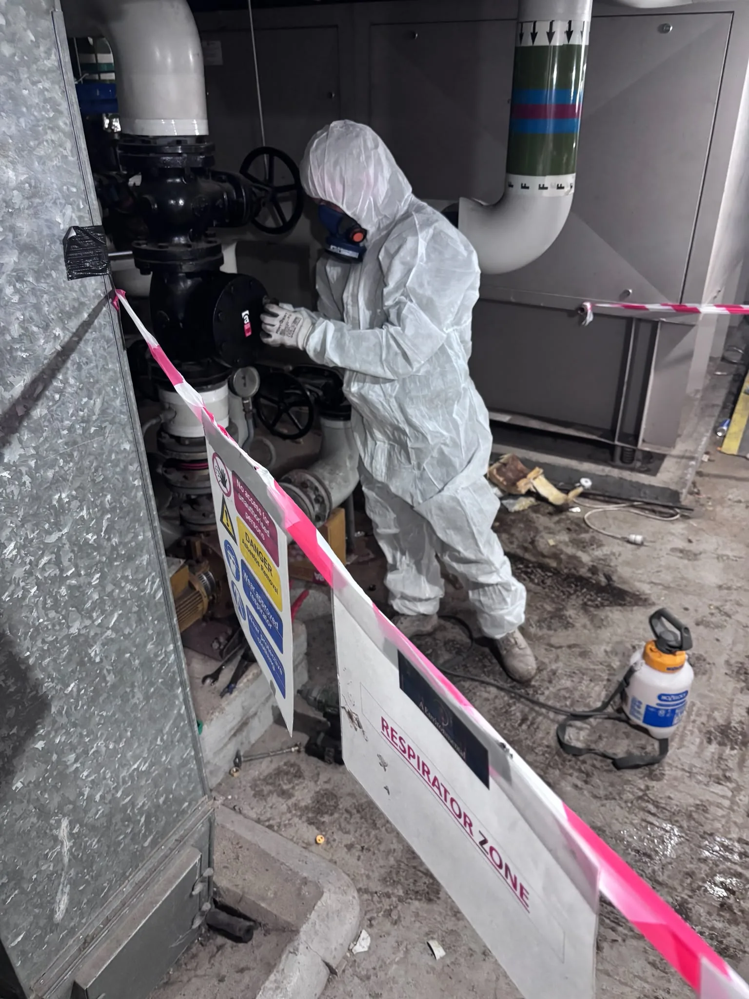 Asbestos artex removal from concrete soffit in Whitechapel